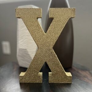 Gold Glitter Letter X